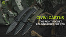 CIVIVI Caetus Flipper Knife Micarta Handle (3.48" 14C28N Blade) C21025C-3