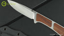 CIVIVI Mini Elementum Fixed Blade Knife Wood Handle (2.24" Nitro-V Blade) C23010-4, With 1PC Black Kydex Sheath and Black Bead Chain